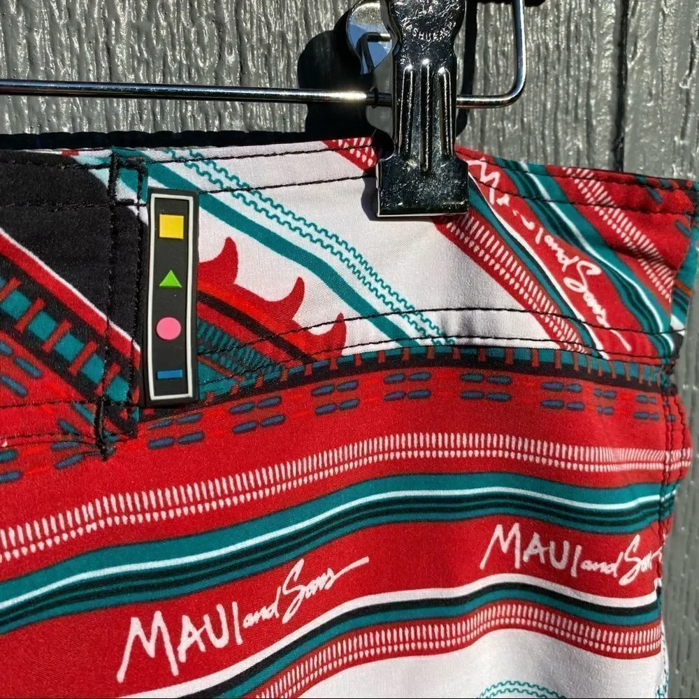 Maui And Sons Black Shark Swim Trunks